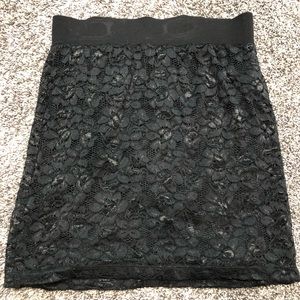 Black Lace fitted Skirt